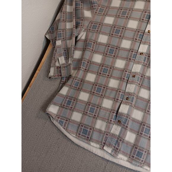 Zeppelin Vintage Jean Shirt Mens XL Gray/Blue Plaid Button Up Casual Y2K - Picture 3 of 12